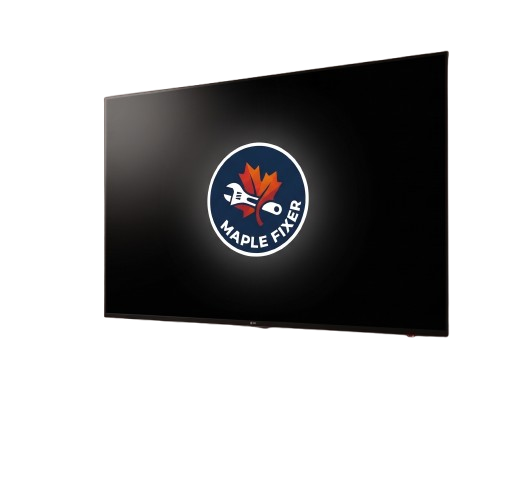 Tv with Maple fixer logo slider